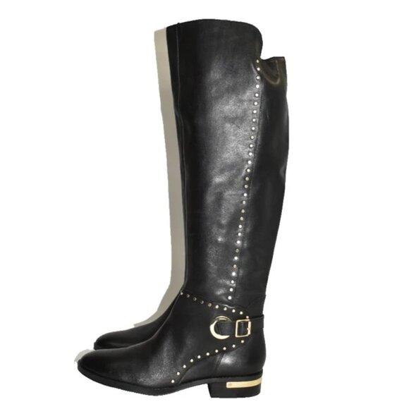 $250 Vince Camuto Womens Poppidal Tall Riding Boots Leather Studs 8 (MG24) - Picture 5 of 8